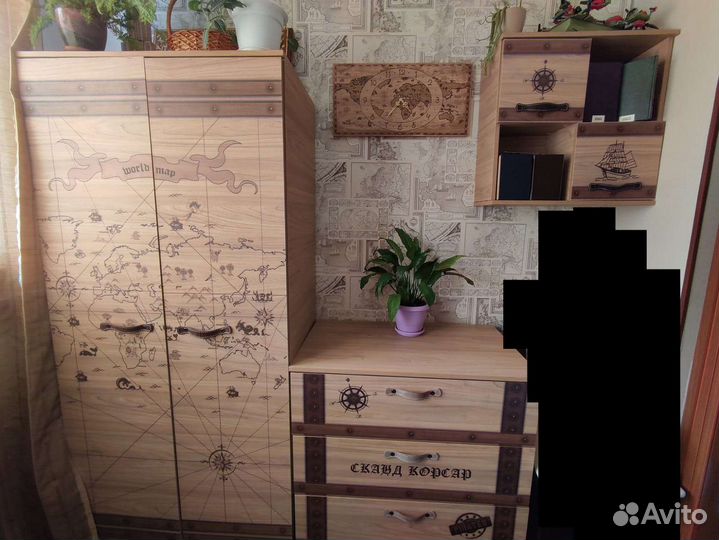 Комплект детской мебели Корсар(кровать, стол, шкаф