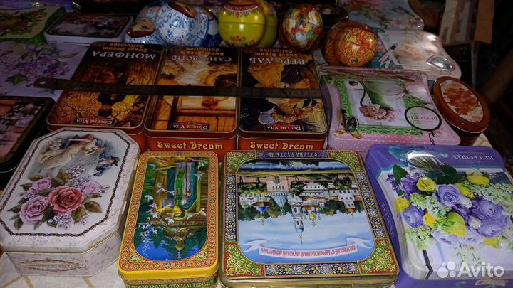 Жестяные банки из-под чая (за все)