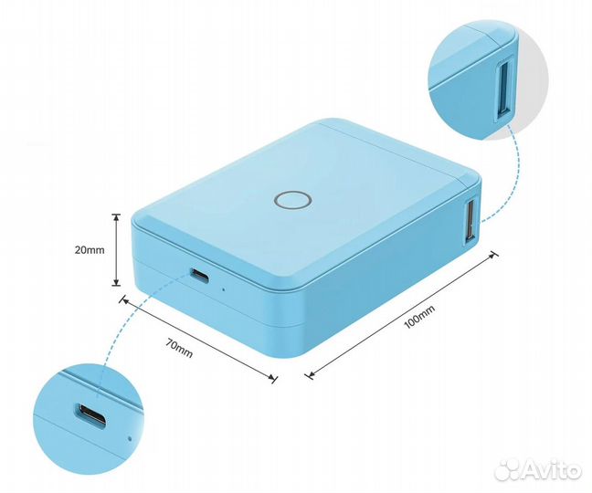 Портативный принтер стикеров niimbot D110 Blue