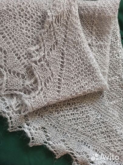 Шерстяной платок серый №12