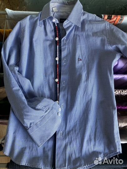 Tommy hilfiger рубашка на мальчика рост 134-140