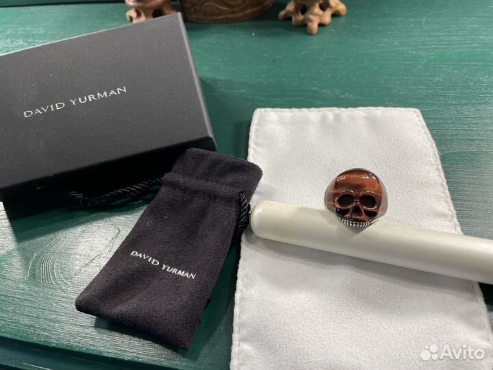 Серебряное кольцо череп david yurman