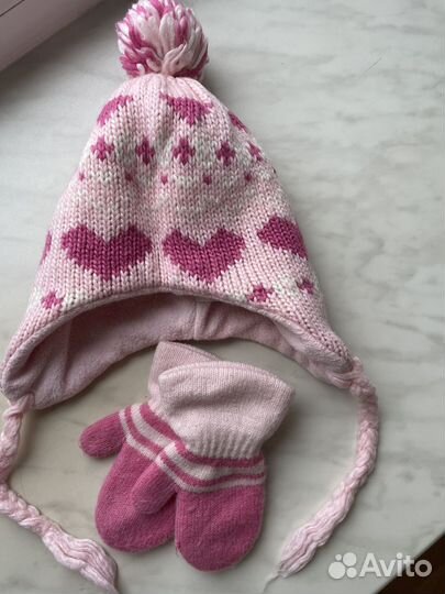 Комплект шапка, варежки