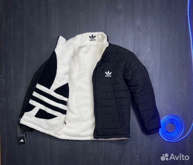 Куртка Adidas двухсторонняя барашка зимняя