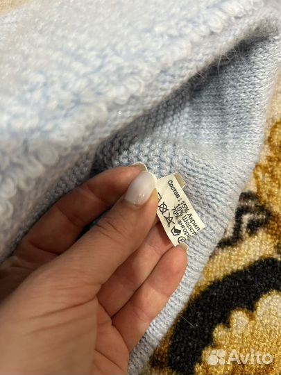 Шапка женская ангора голубая