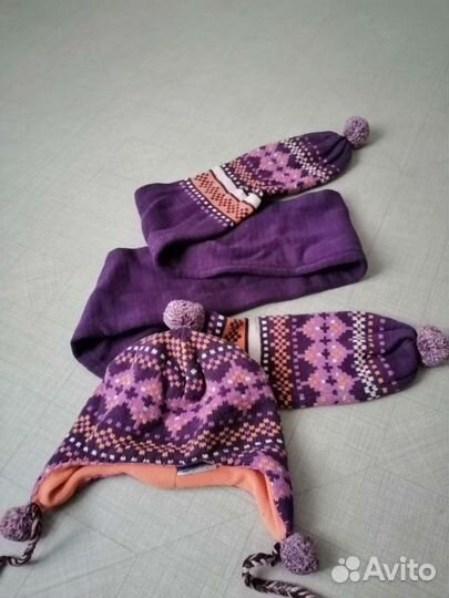 Комплект шапка и шарф зимний