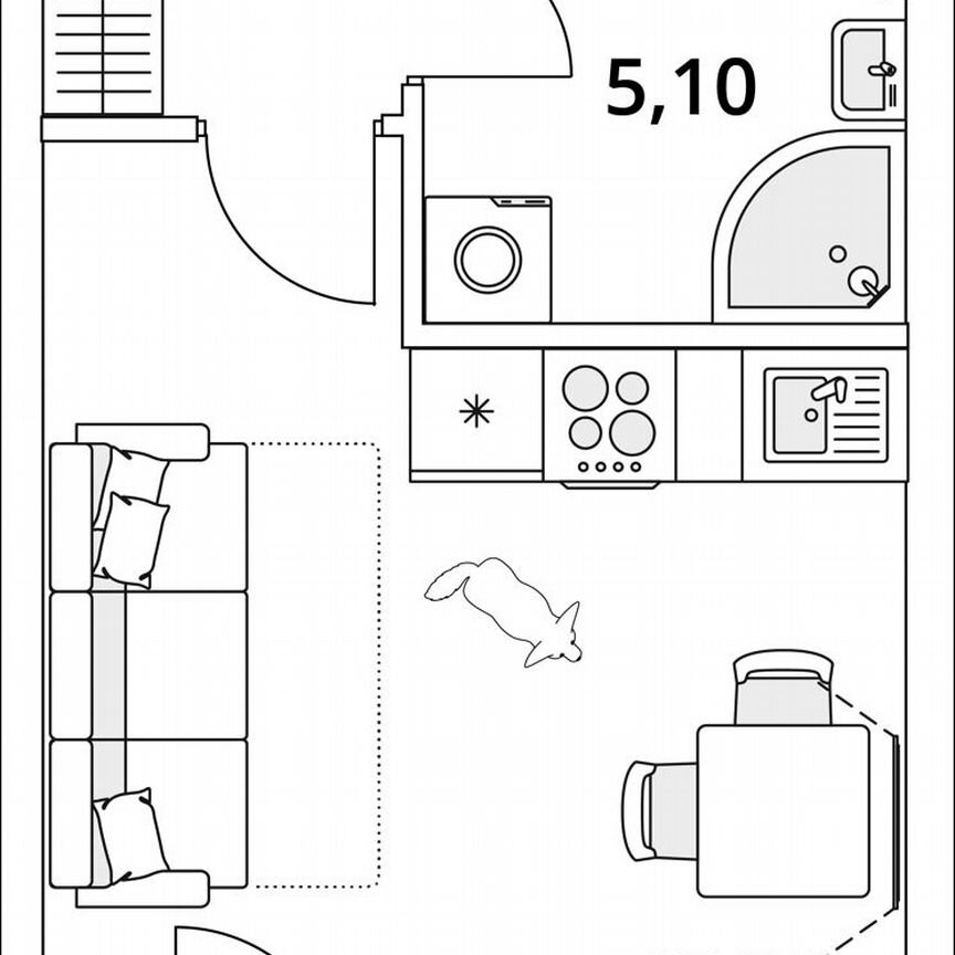 Квартира-студия, 25 м², 8/13 эт.