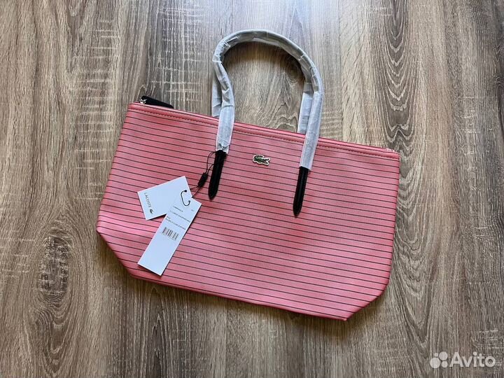 Сумка Lacoste шоппер pink stripes