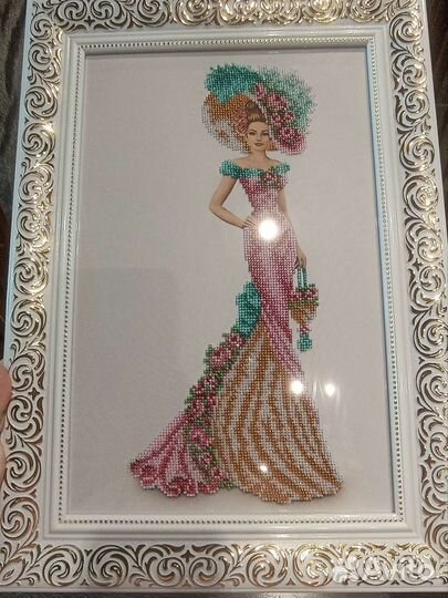 Картина вышитая бисером. Вручную