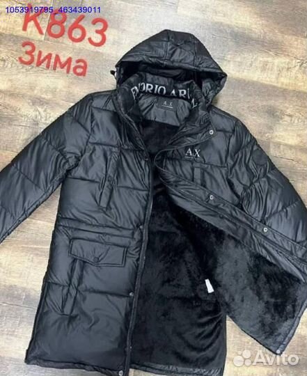 Длинный пуховик Armani exchange