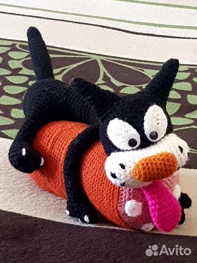 Игрушка кот на колбасе