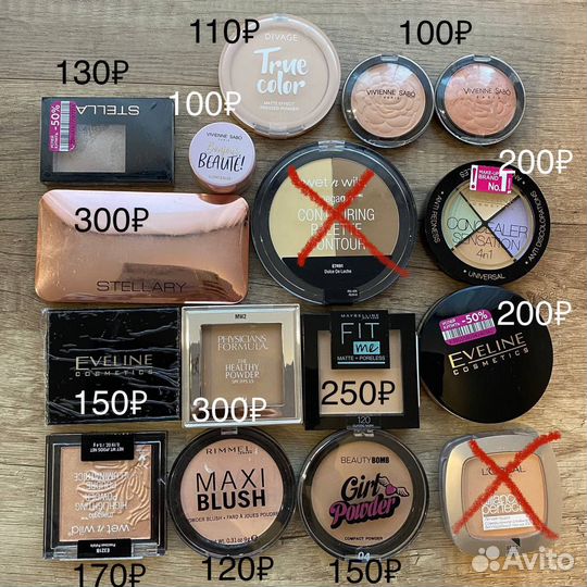 Тональный крем, пудра, консилер, хайлайтер