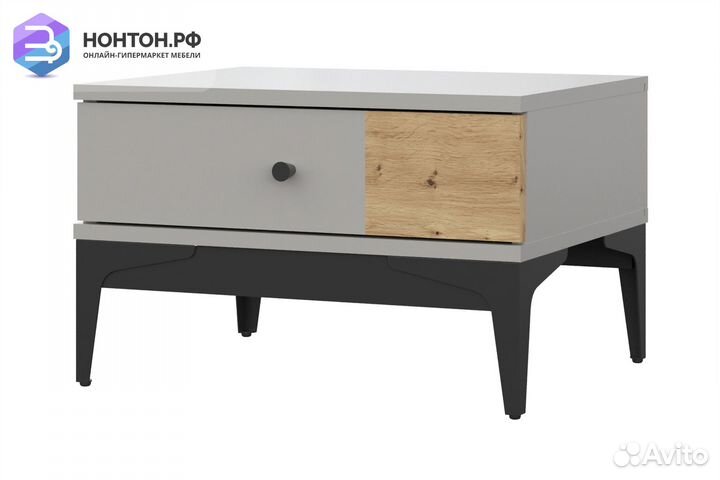 Тумба прикроватная Ариан холодный серый / дуб арти