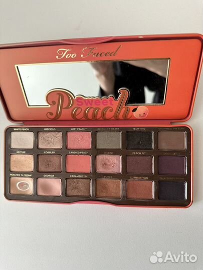 Too faced sweet peach палетка теней, оригинал