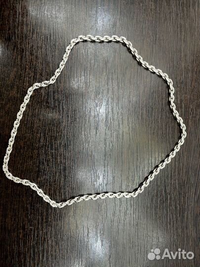Мужская серебряная цепь якорная