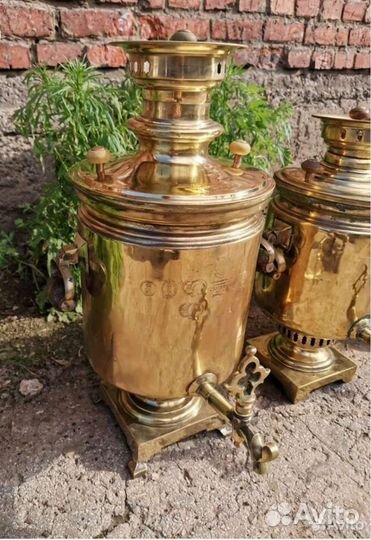 Самовар трактирный 12 л латунь Баташев Шемарин 8 л