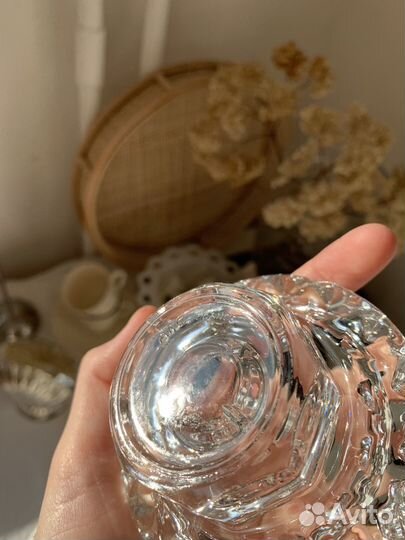 Хрустальный подсвечник/ 2 блюдца/ креманка