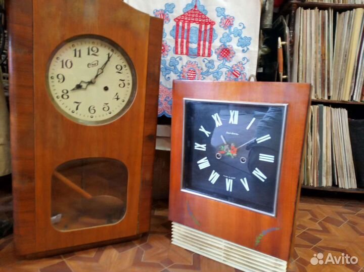 СССР часы настенные механ. маятник кварц Янтарь