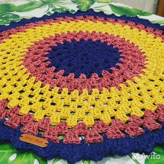 Коврик из хлопкового вязаного шнура