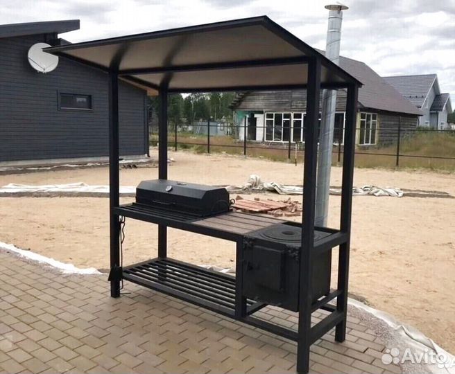 Мангал с крышей