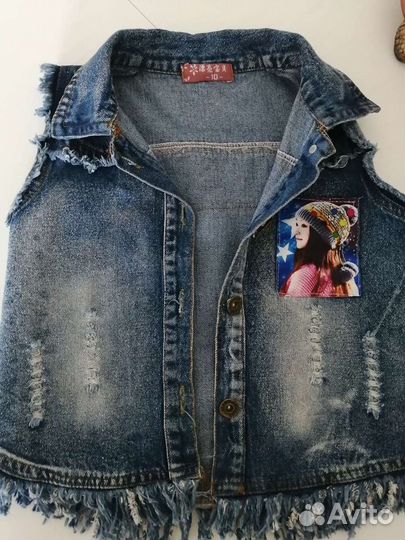 Джинсовая безрукавка на девочку