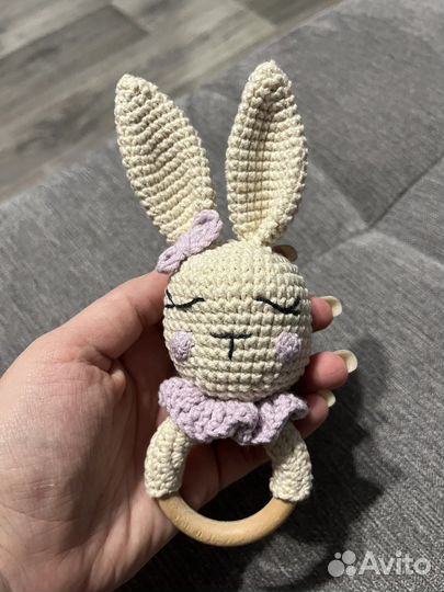 Вязаный грызунок + игрушка Заяц