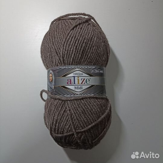 Пряжа superlana alize midi № 240, цвет кофе