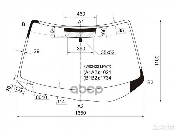 Стекло лобовое toyota sienna 03-09 fw02422lfwx XYG