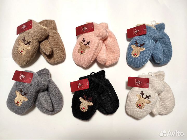 Новые зимние варежки на девочек и мальчиков