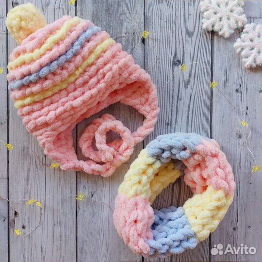 Шапка снуд детские зима