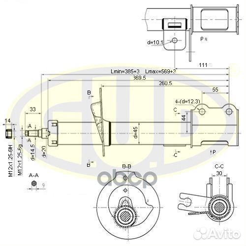 Амортизатор зад l dae/chv lacetti/nubira 03- GS