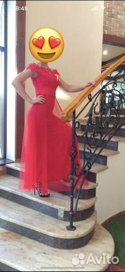 Вечернее платье 42 44 красное