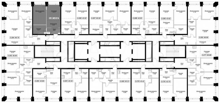 1-к. квартира, 44 м², 23/55 эт.