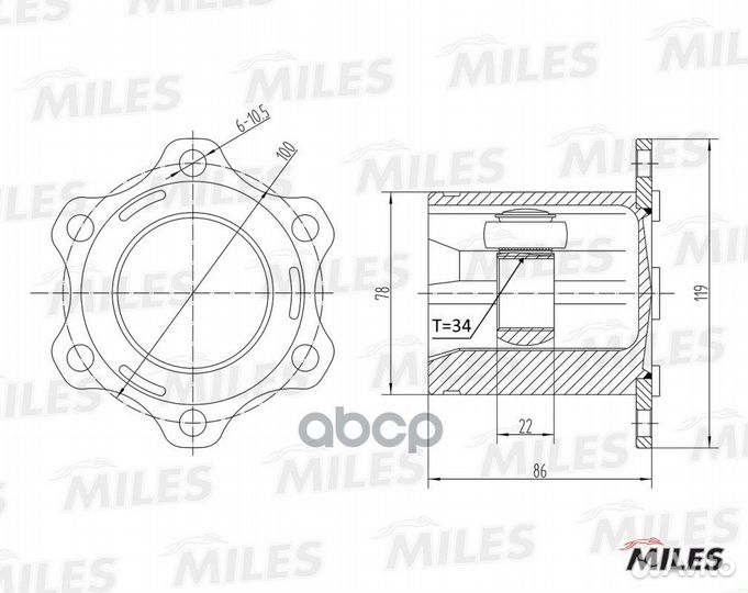 ШРУС audi A3 II/skoda/VW golf V/passat VI/touran