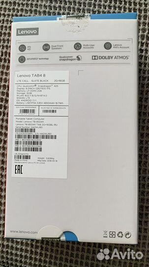 Планшет Lenovo tab 4 8