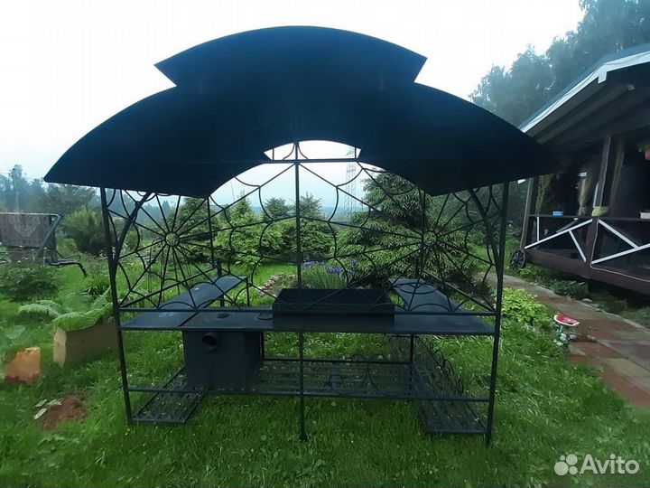 Мангал с печью под казан