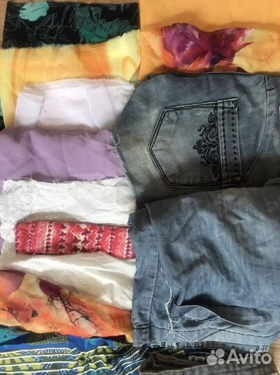 Остатки ткани отрез джинсы