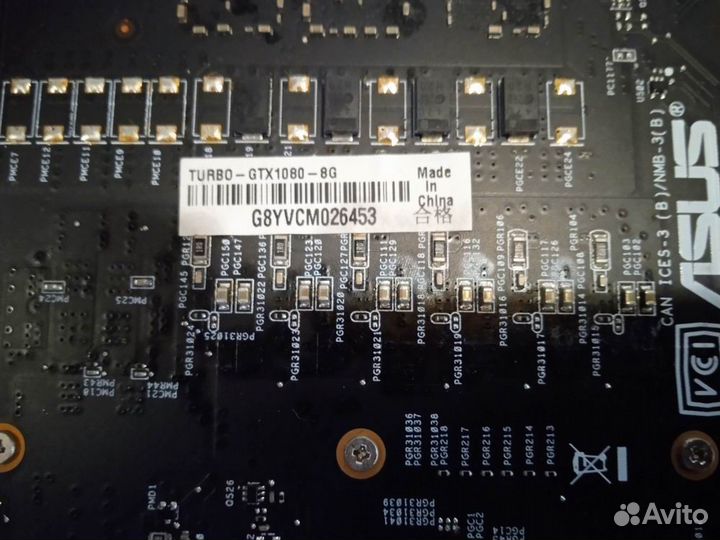 Видеокарта GTX 1080 8gb Asus Turbo