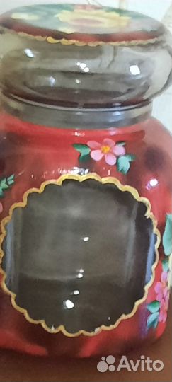 Банка для хранения ручная роспись