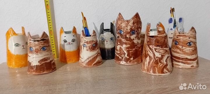 Ваза керамика. Коты
