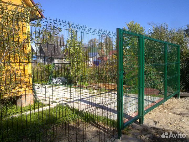 Забор из профнастила, 3Д забор, сетка сварная