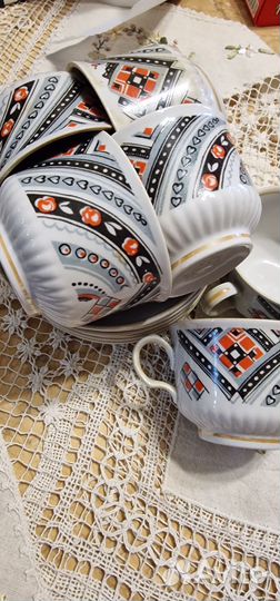 Сервиз чайный 6 кружек и блюдца. Тернопольский фз