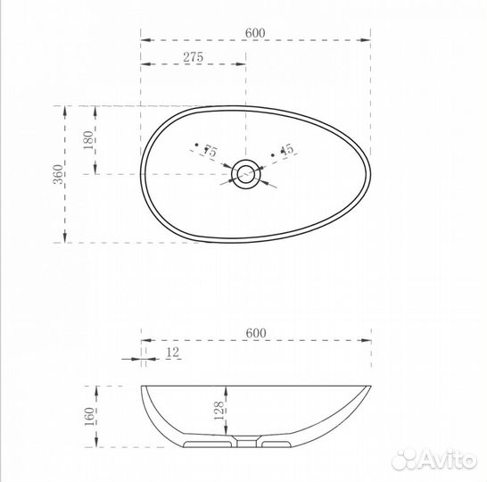 Раковина накладная желтая полиэфирная смола