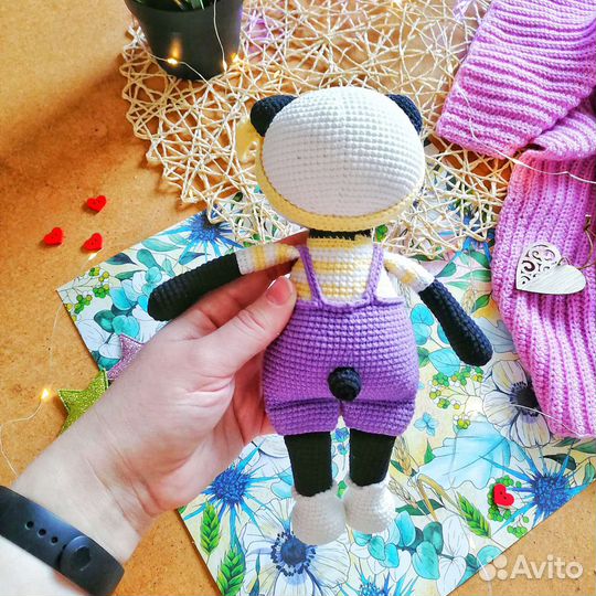 Панда, котик, Сердечко ручной работы