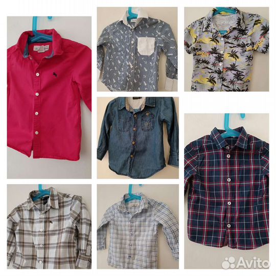 Рубашки на мальчика пакетом 86, 92