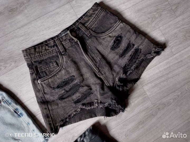 Шорты джинсовые/кожаные