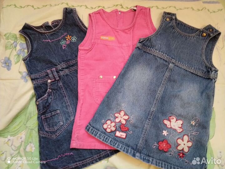 Джинсовые сарафаны 98-110