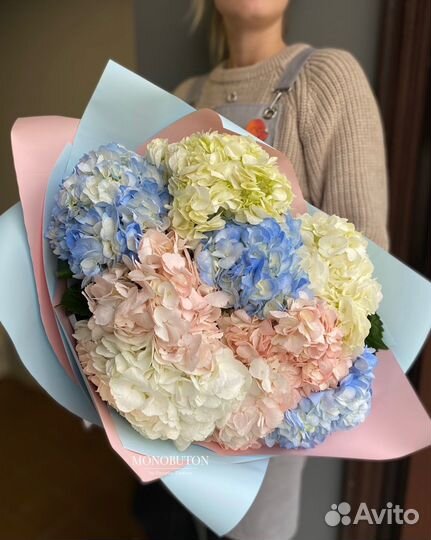 Букет из гортензий, гортензия, букеты