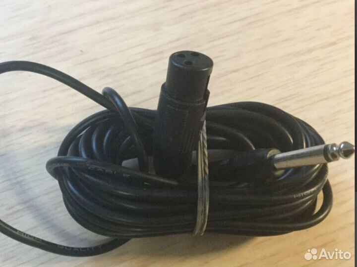 Шнур для микрофона 5 Метров Штекер 6,3мм новый