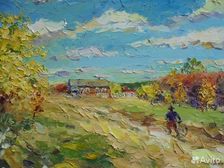 Картина маслом осенний пейзаж